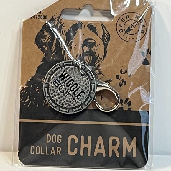 Wiggle Butt Dog Collar Charm Metal 1" Diameter Open Roads Brand Canine Puppy New - Picture 2 of 3